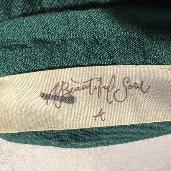 Slightly Worn A Beautiful Soul Green & Gold Tunic Sz 1X - Picture 7 of 7